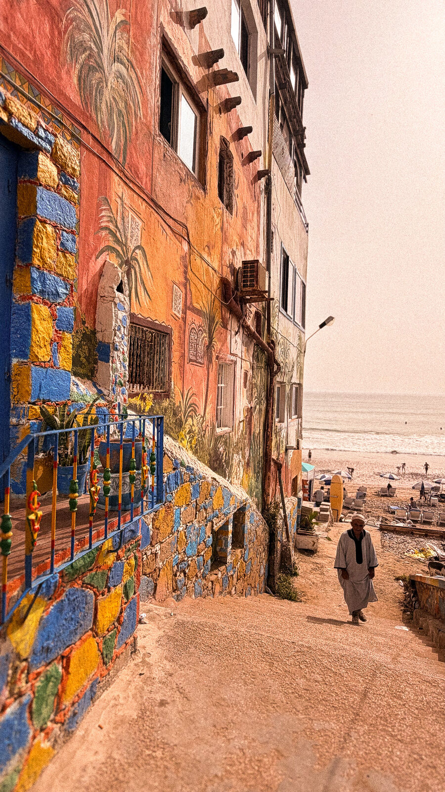 Painted mural in Taghazout